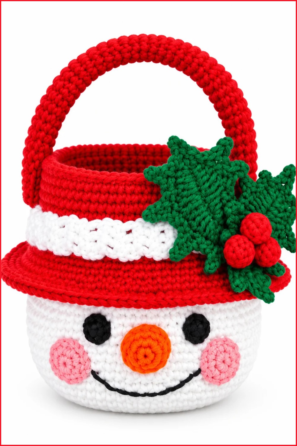 Crochet Basket Snowman Pattern 6