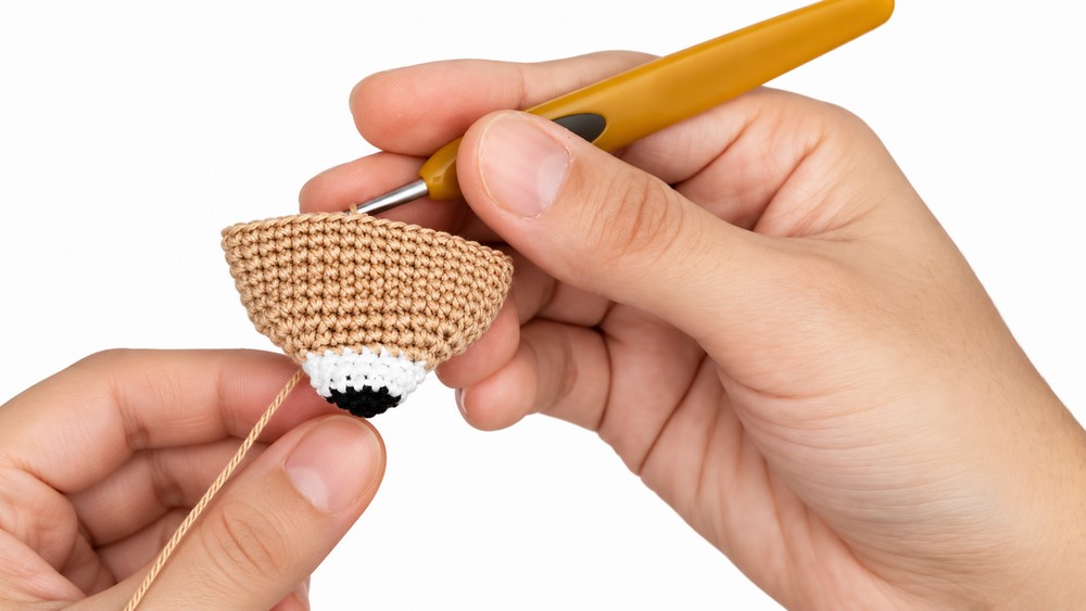 Crochet Bear Head Hair Clip Pattern 2