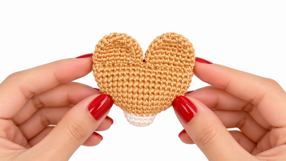 Crochet Bear Head Hair Clip Pattern 3