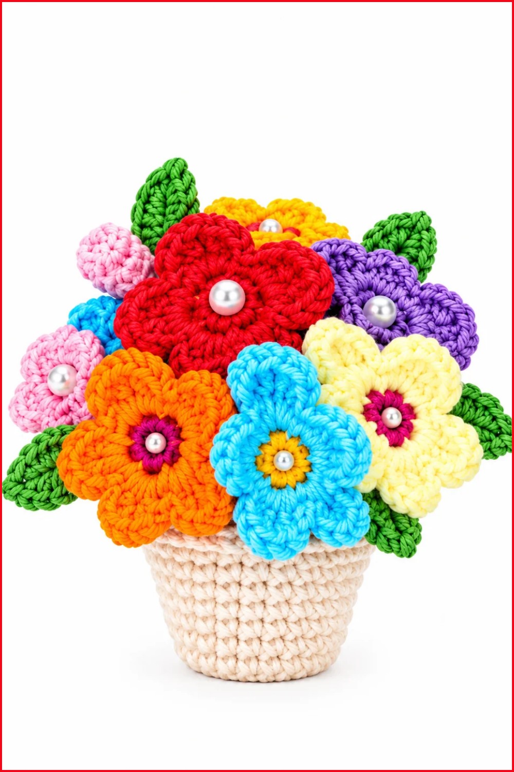 Crochet Bouquet Of Flowers Pattern 6