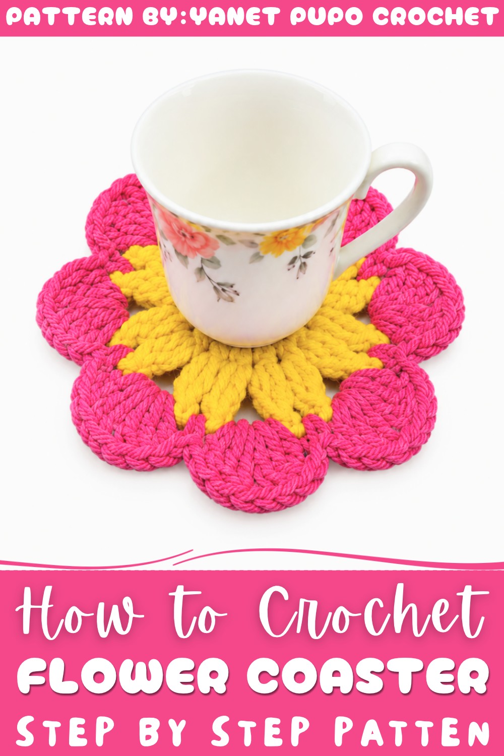 Crochet Flower Coaster Pattern