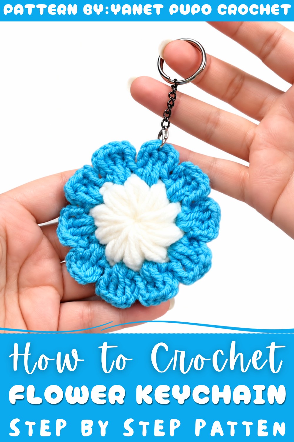 Crochet Flower Keychain Pattern