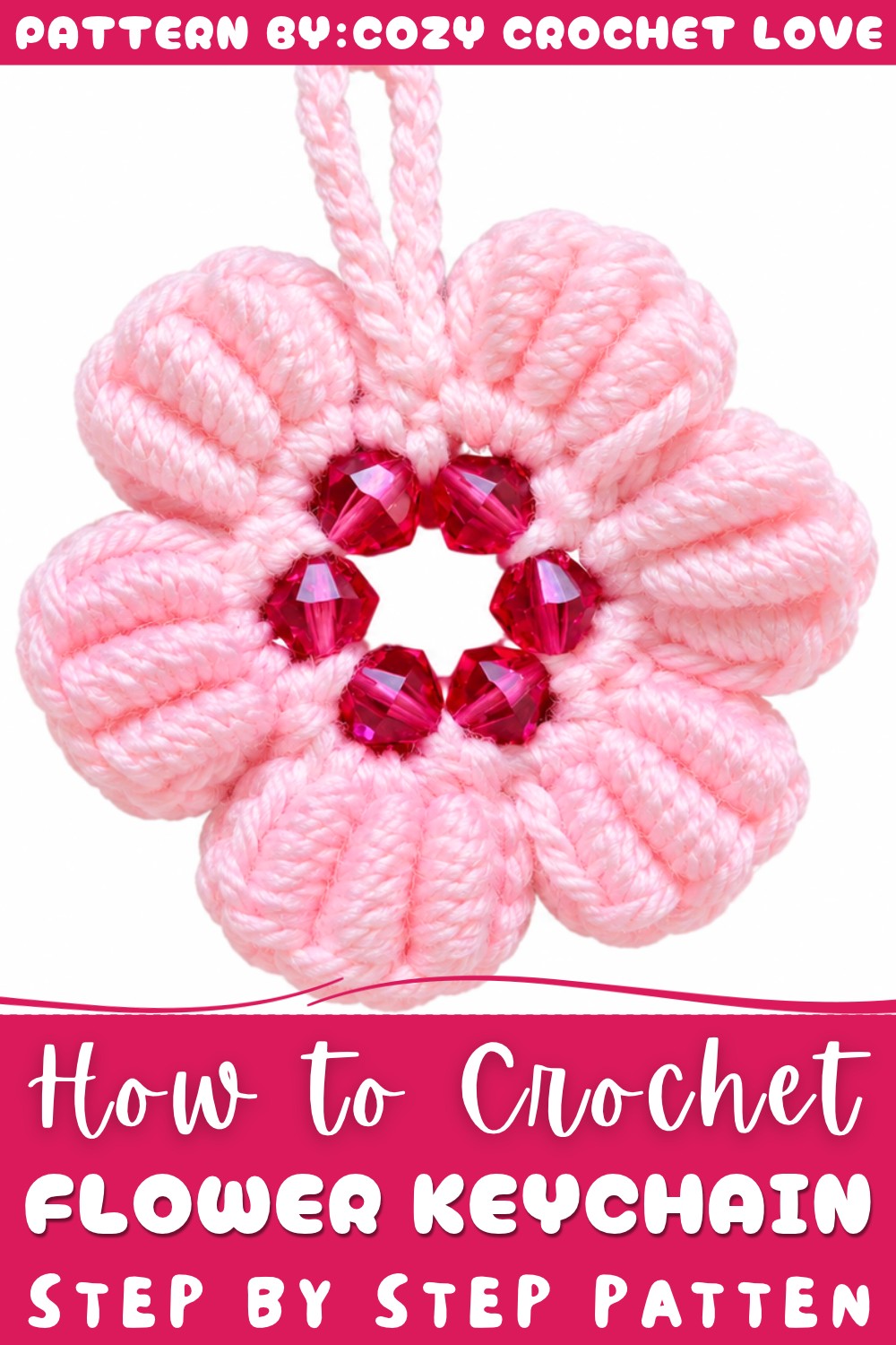 Crochet Flower Keychain Pattern