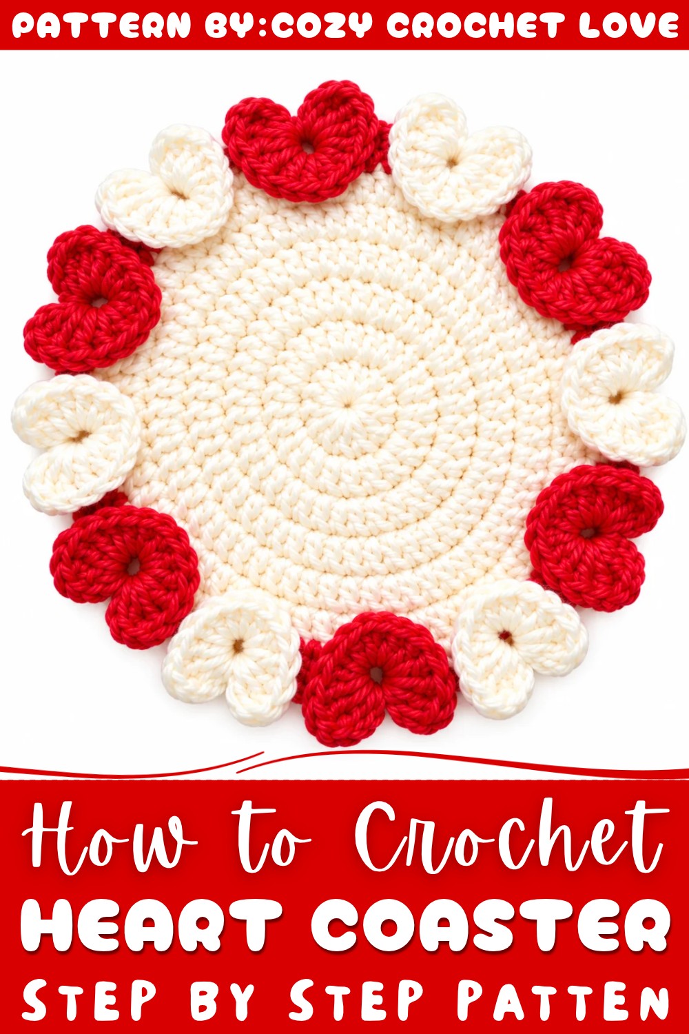 Crochet Heart Coaster Pattern