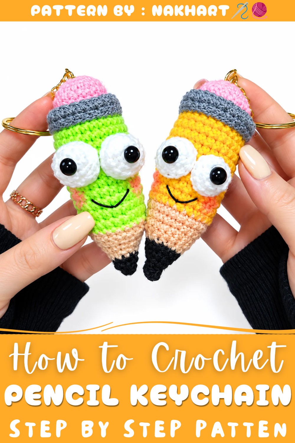 How to Crochet a Pencil Keychain (1)