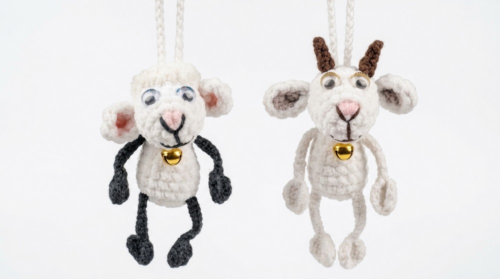 Simple Crochet Goat Keychain Free Pattern For Bags (1)