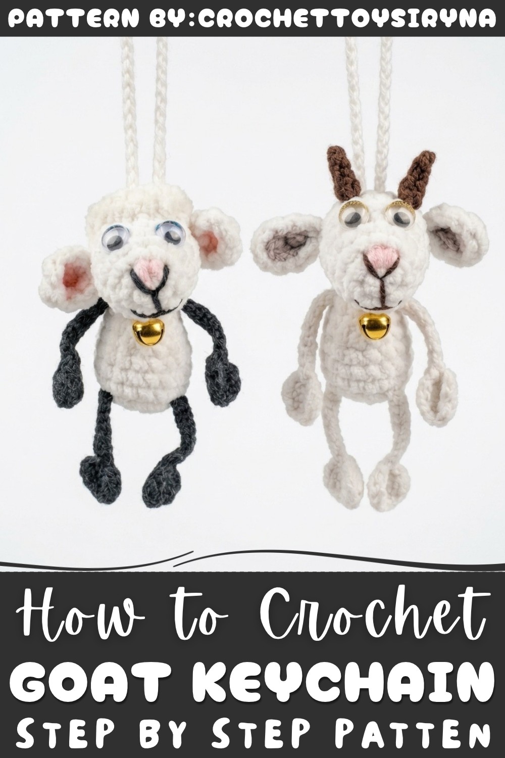 Simple Crochet Goat Keychain Free Pattern For Bags (2)
