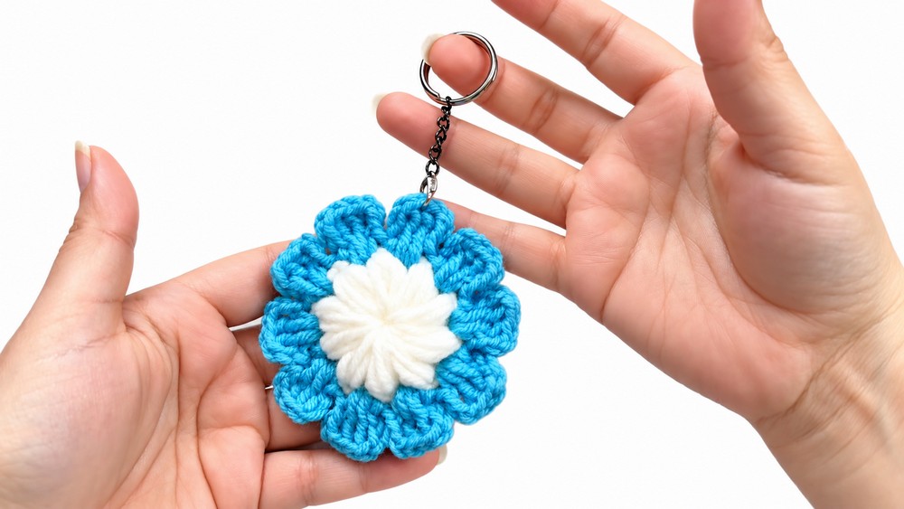 Crochet Flower Keychain Pattern 5